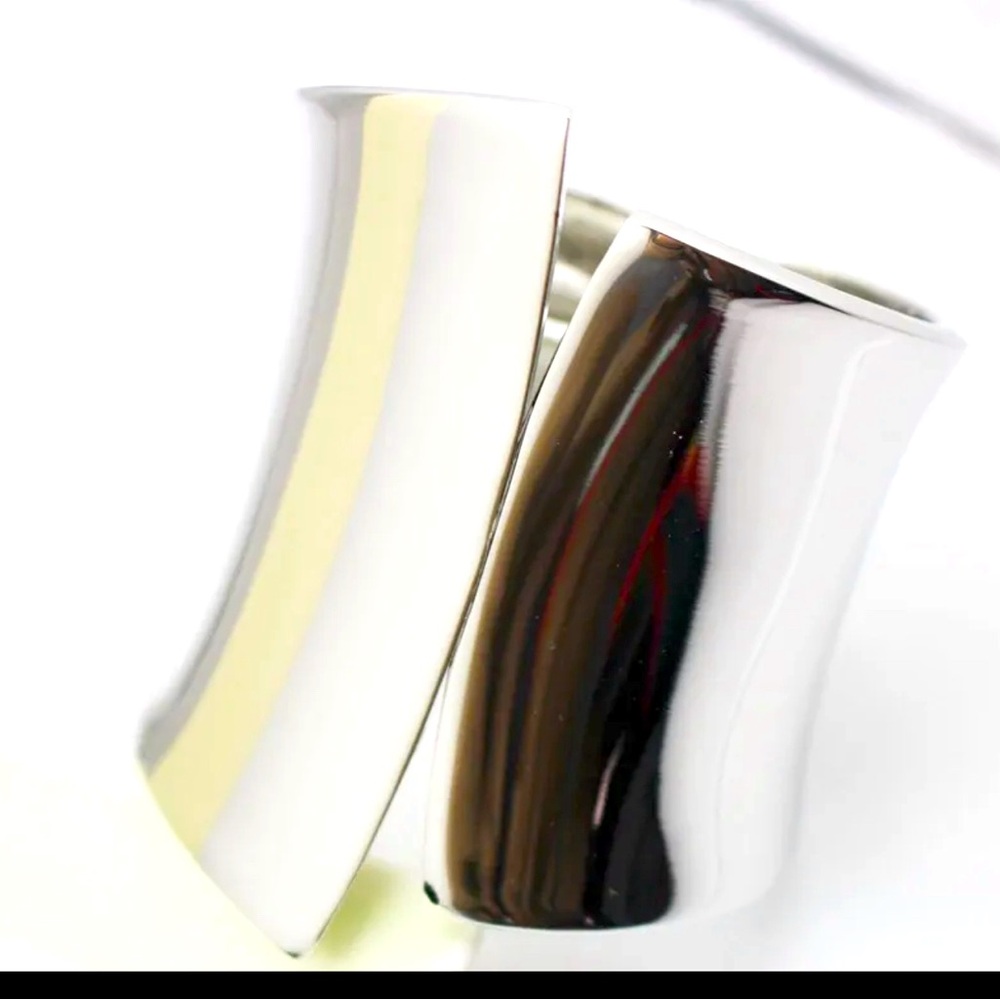 Asymmetrical Silver Plated Cuff Bracelet